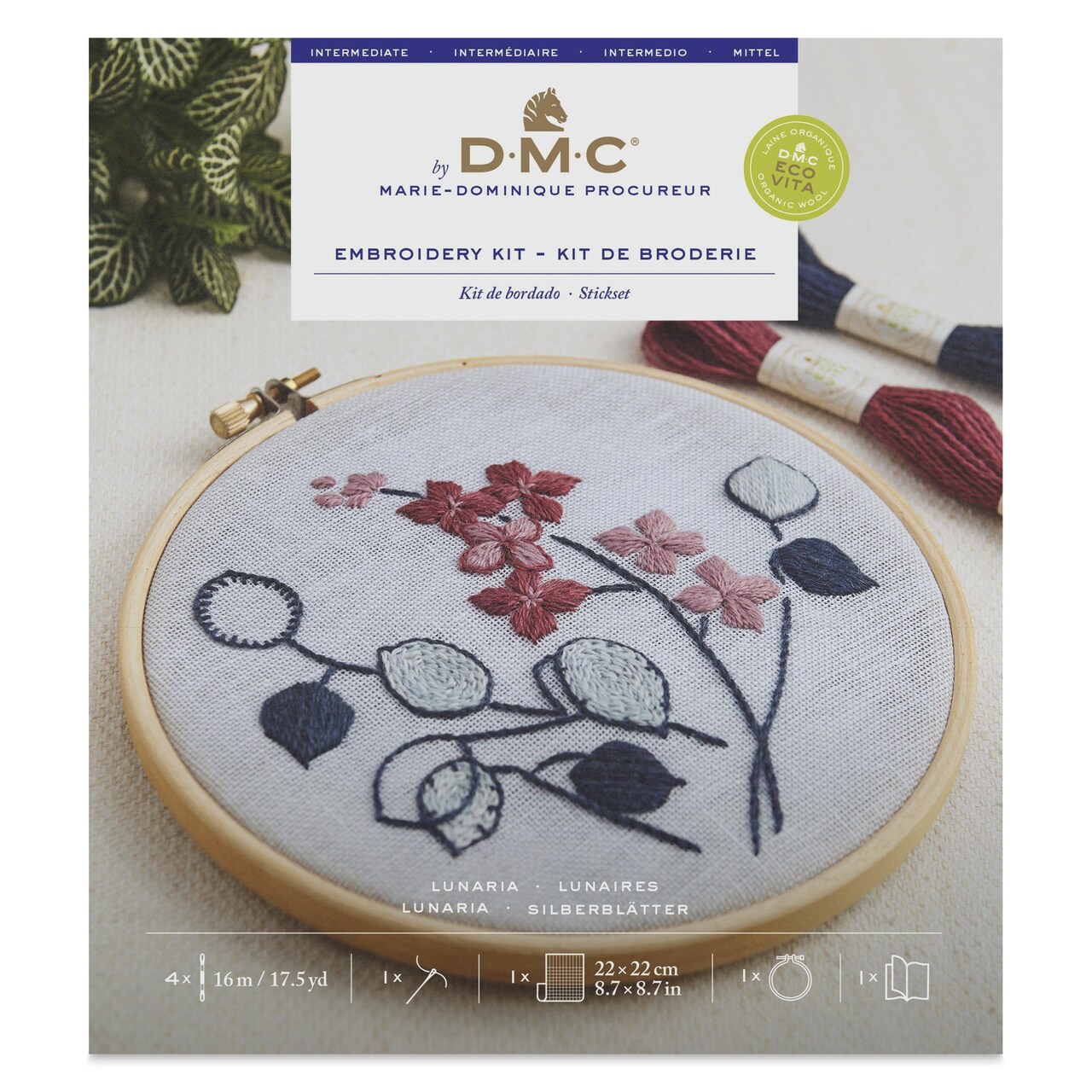 DMC The Designer Collection Eco Vita Embroidery Kit - Lunaria Flowers
